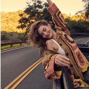 Free People No Rain Sweater Over Sized Medium